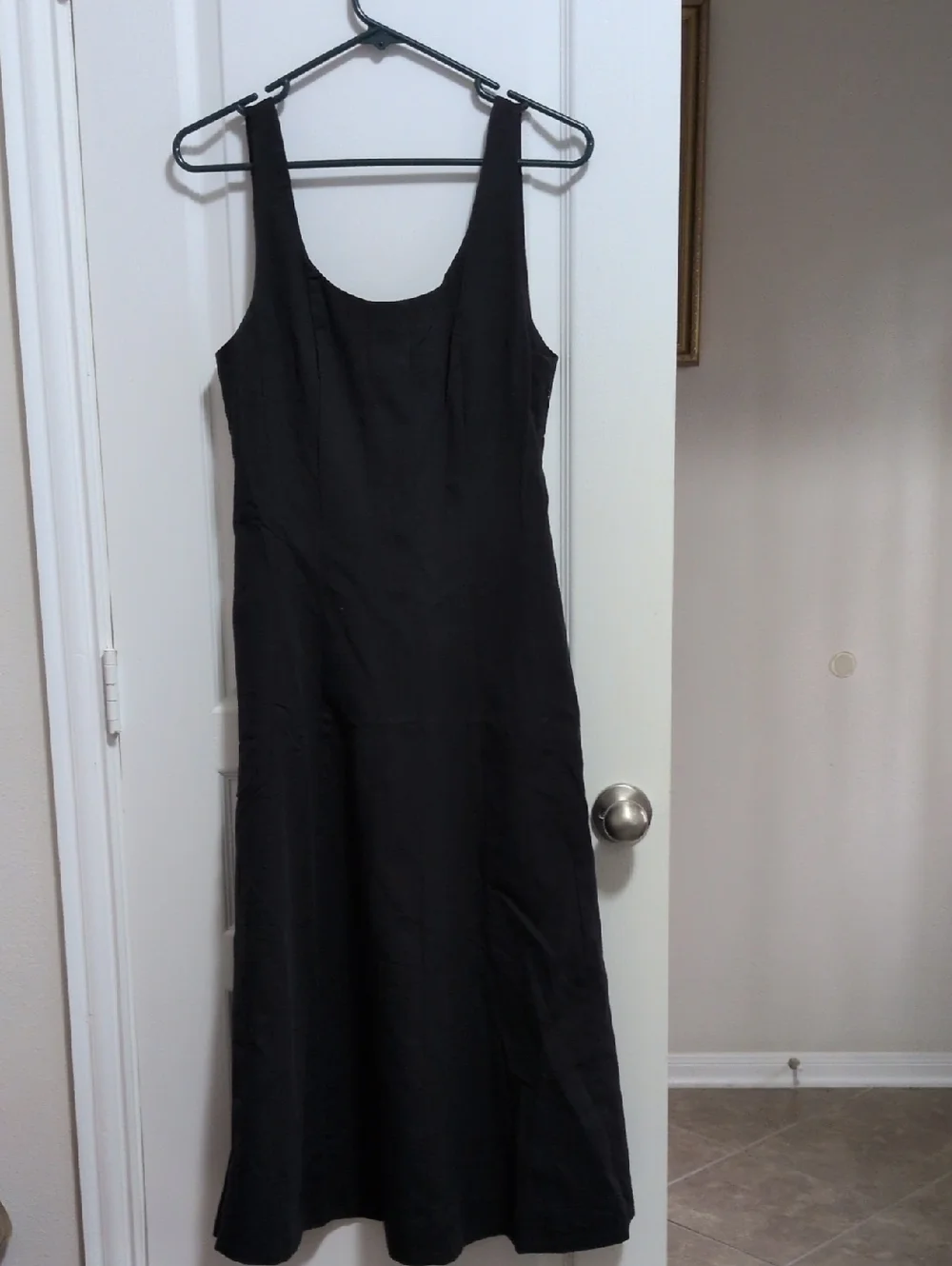 Corset A-line Midi Black Dress - Picture 4 of 8